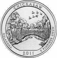 (010p) Монета США 2011 год 25 центов "Чикасо"  Медь-Никель  UNC